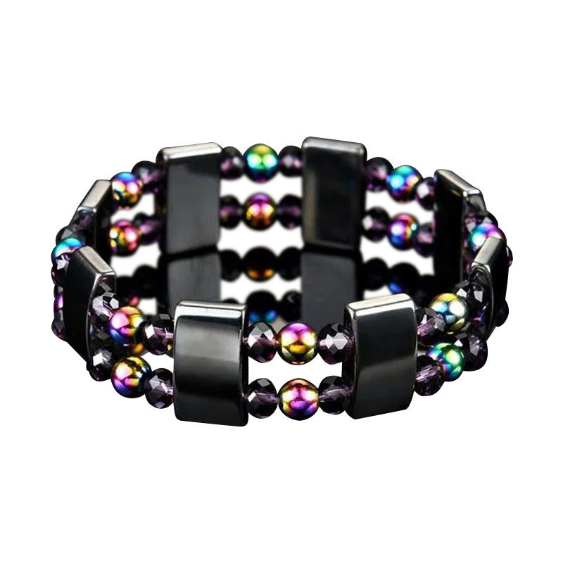 Wholesale double-layer colorful cut black gallstone bracelet