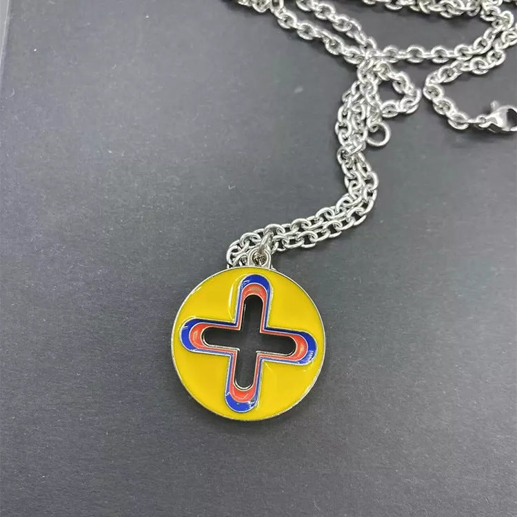 Wholesale Stainless Steel Cross Colorful Pendant Necklace