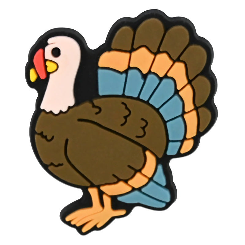 Decorazione casuale all'ingrosso della fibbia della scarpa in gomma morbida in PVC da fattoria da 100 pezzi