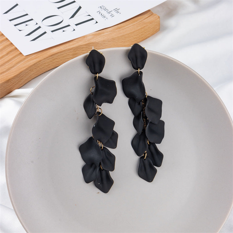 Wholesale Petal Leaf Tassel Earrings