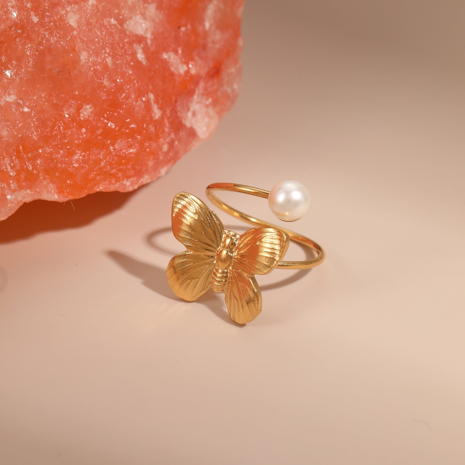 Wholesale Stainless steel 18K gold plated open ring