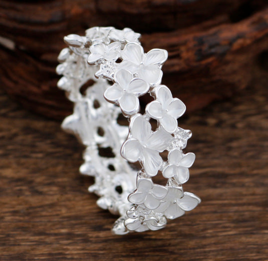 Wholesale  Enamel Small Cherry Blossom Elastic Bracelet