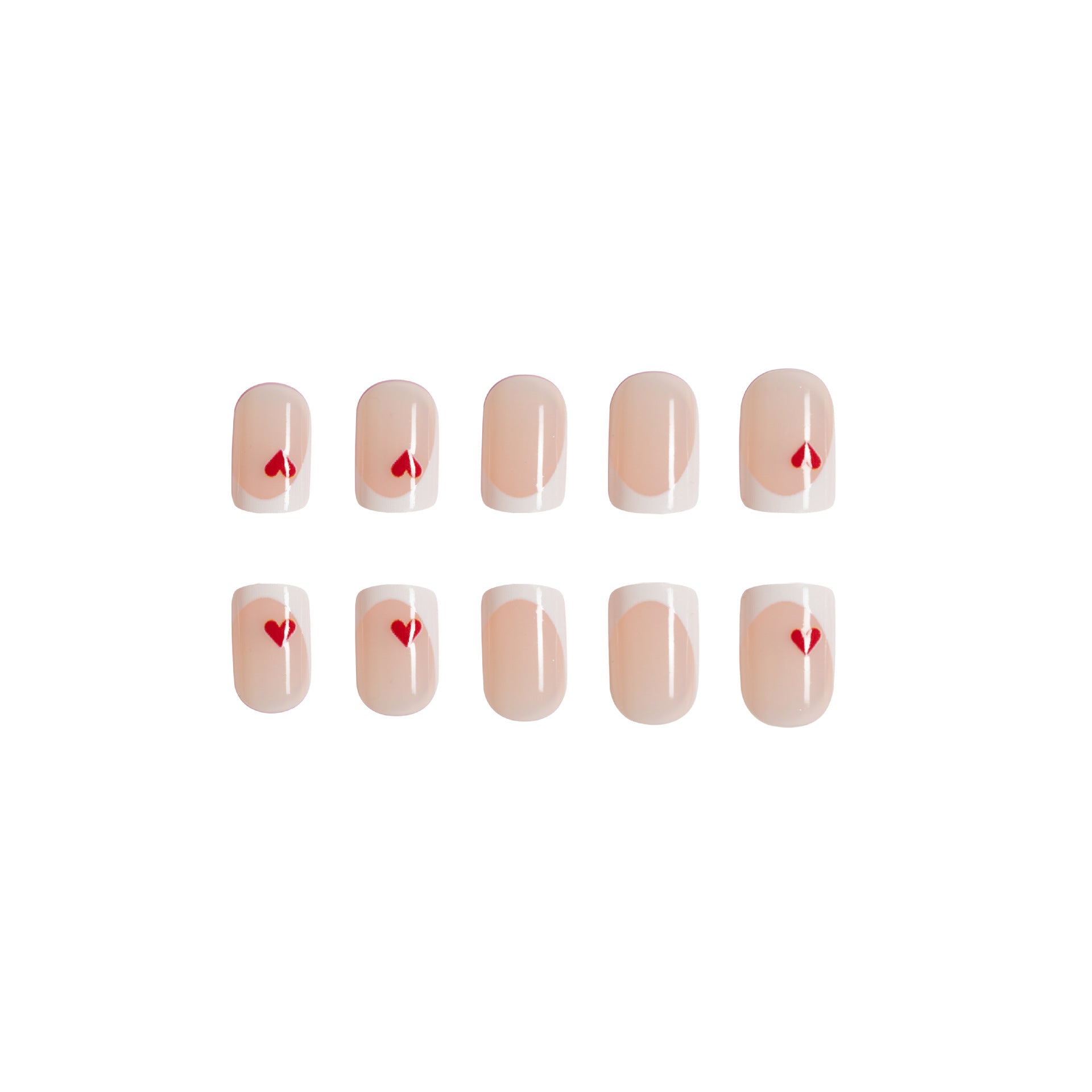 Wholesale 24 Pieces/box Valentine's Day Short Glossy Red Love Manicure Press-on Nails Kits Nail Stickers ACC-NS-GuaiXL060