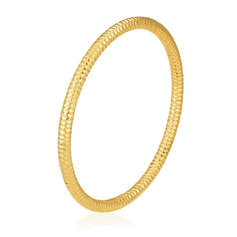 Wholesale European and American Style Hollow Bracelet Stainless Steel Gold Plated Boutique Resale Jewelry Accessory