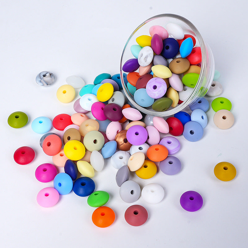 Wholesale 100PCS/PACK Small Spacer Beads 12mm Silicone Color Round
