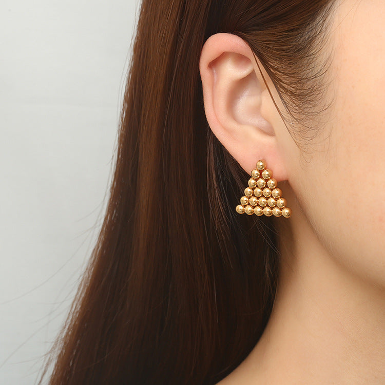 Wholesale Stainless Steel Ball Bead Earrings - Trendy Jewelry Accessory for Women