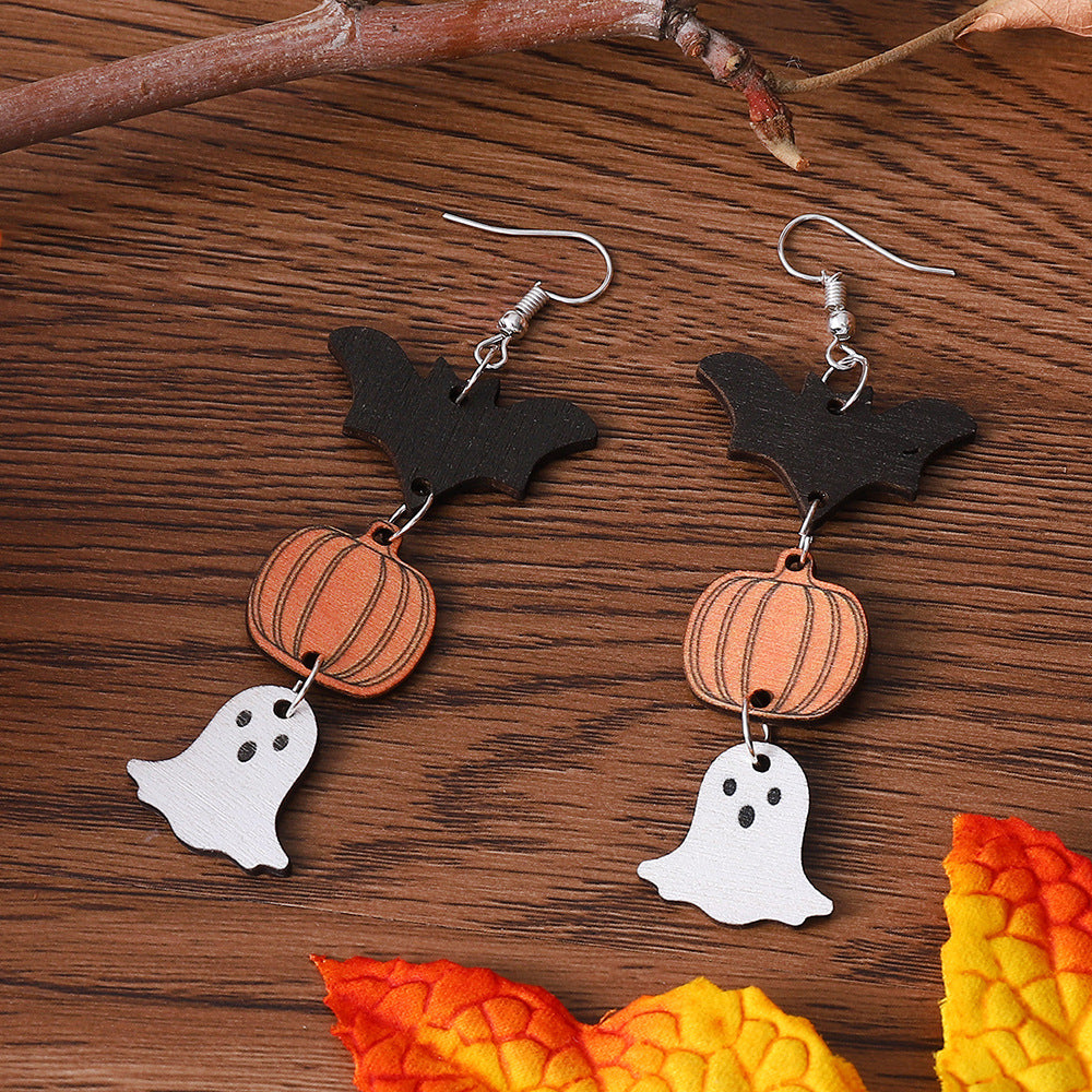 Wholesale  Halloween Ghost Pumpkin Bat Earrings