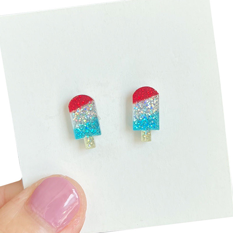 Wholesale Independence Day Small Exquisite Shiny Bright Earrings