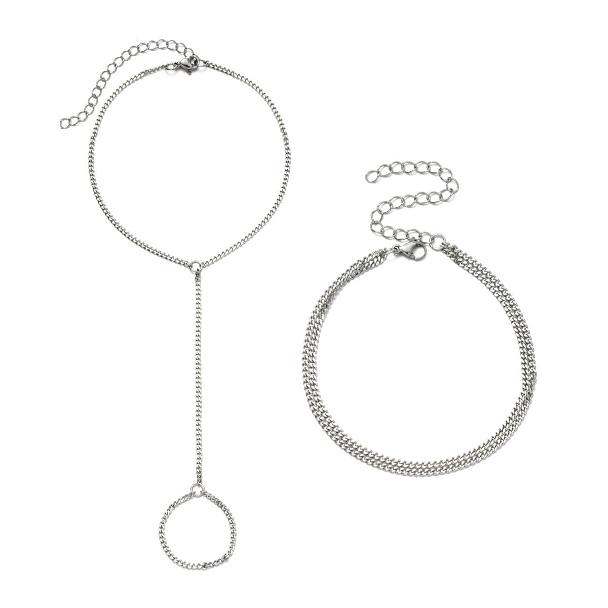 Wholesale Layered stainless steel chain multi-layered ladies anklet