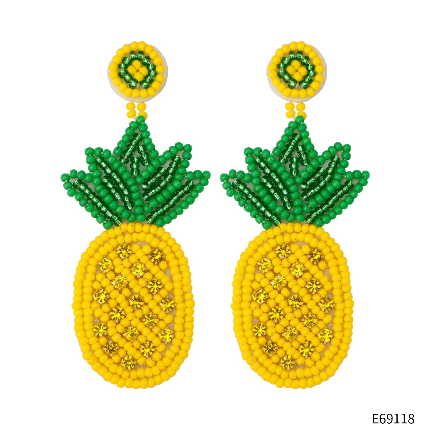 Wholesale Bohemian Handmade Beaded Pineapple Fruit Earrings