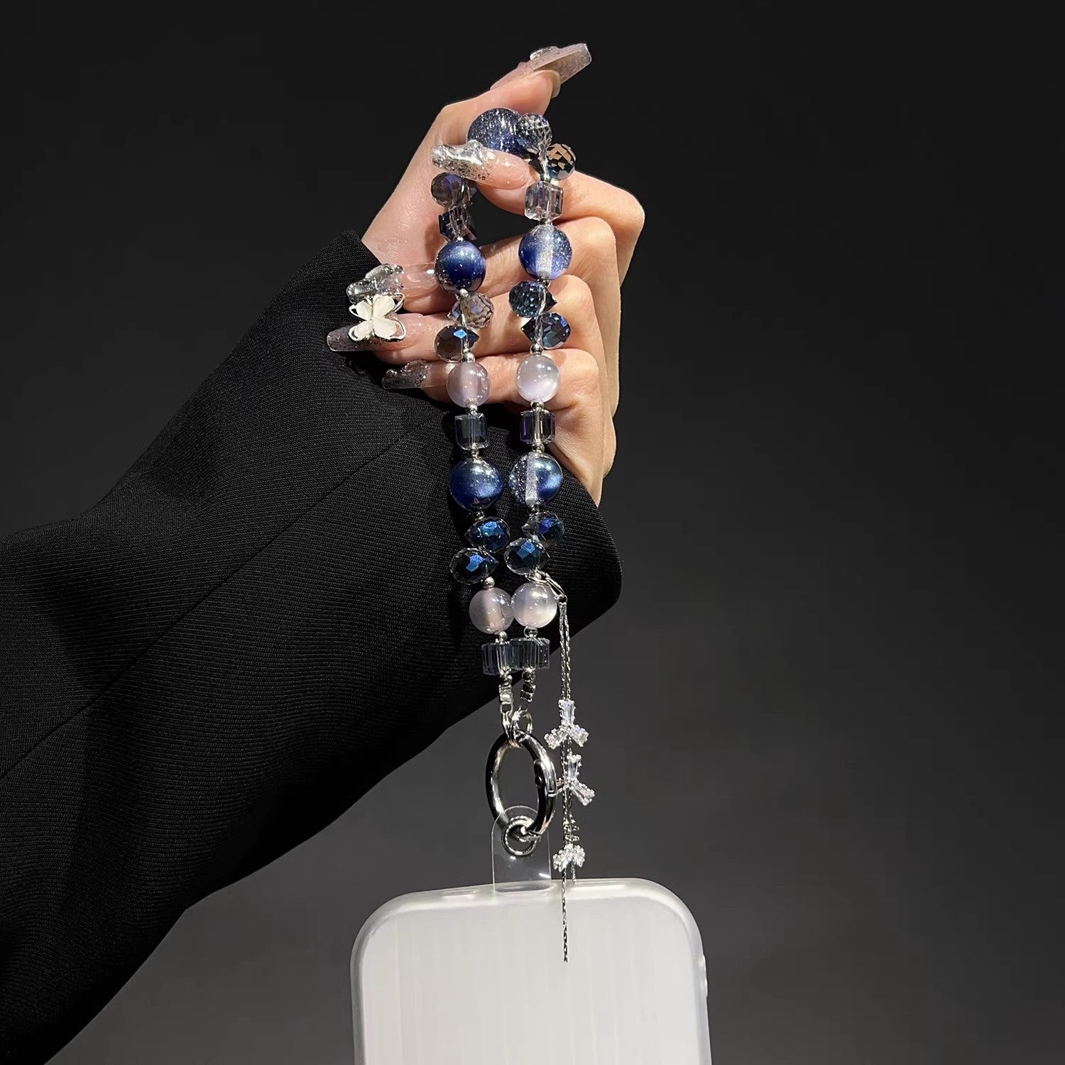 Wholesale Crystal Star Bead Lanyard Bead Keychain