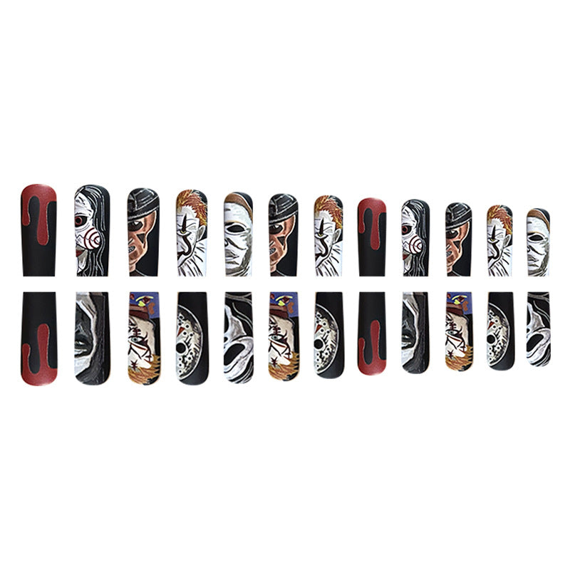 Wholesale 24 Pieces/box Halloween Press-on Nails Kits Nail Stickers ACC-NS-FengLi025