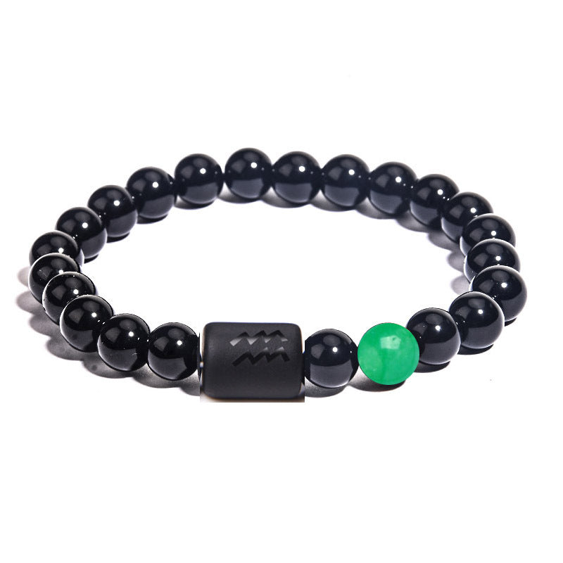 Wholesale Twelve Constellations Elastic Bracelet Tiger Eye Stone Agate Mixed Color Beads Bracelet ACC-BT-zhixiang013