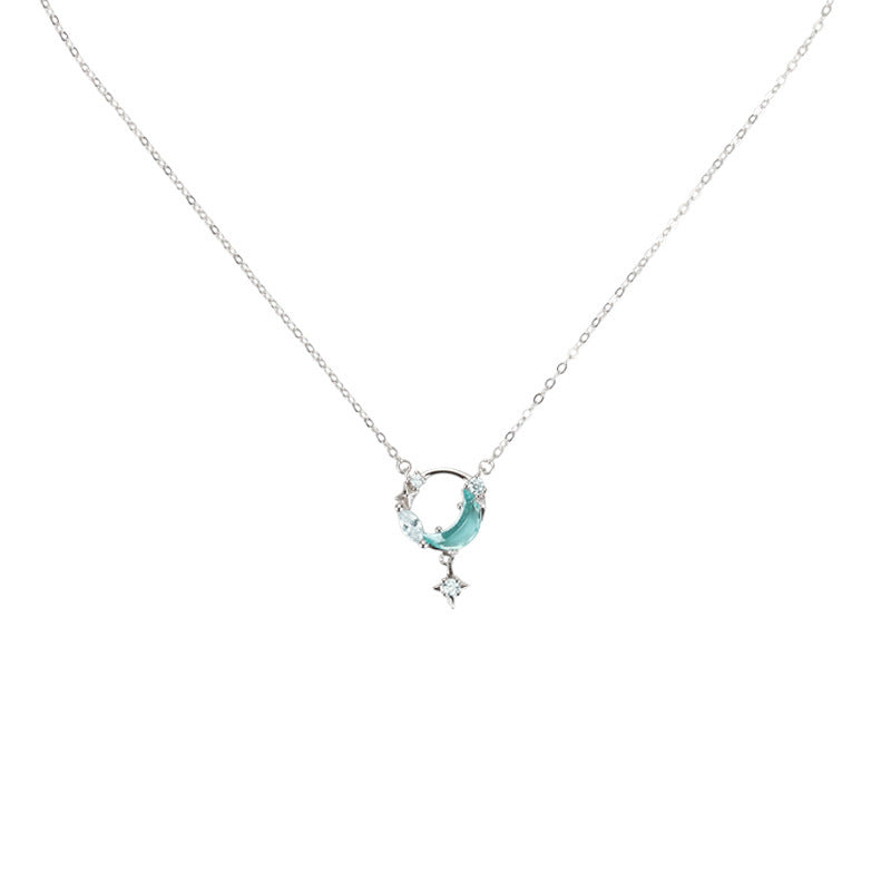 Wholesale girls all-match star moon necklace