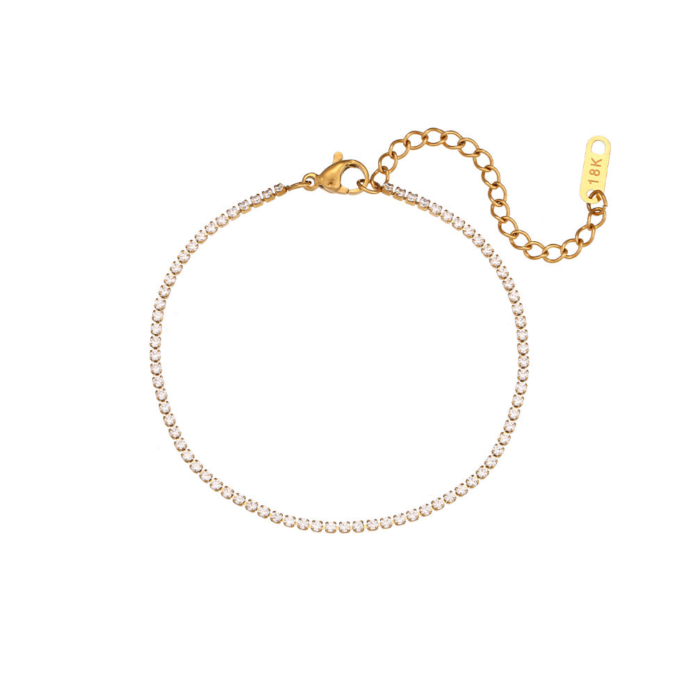 Wholesale Trendy European American Fashion Stainless Steel Zircon Necklace,  Jewelry Accessory for Women
