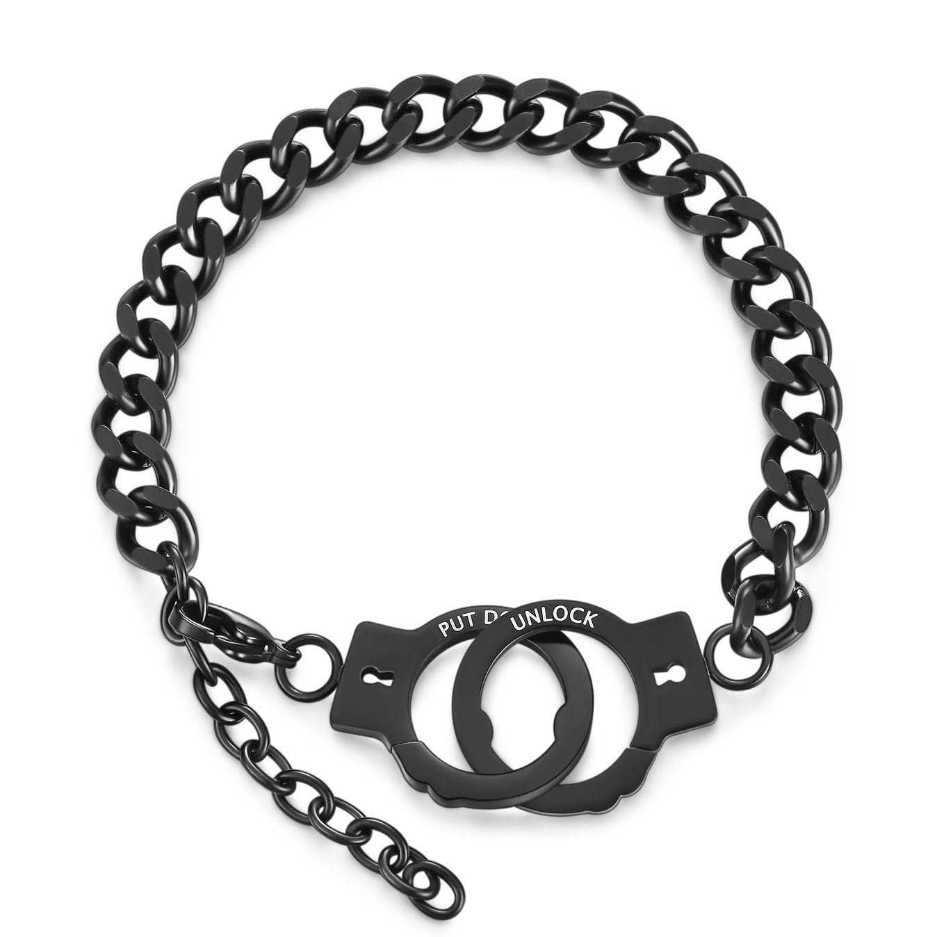 Wholesale Handcuffs Interlocking Couple Bracelet Titanium Steel Necklace ACC-NE-ZhongJi002