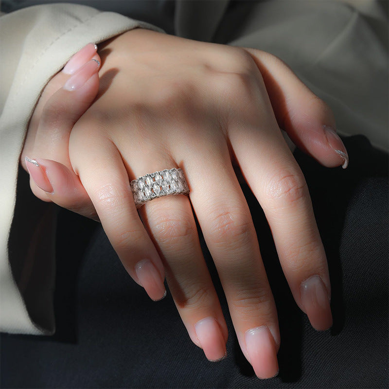 Wholesale Copper open ring encrusted with cubic zirconia