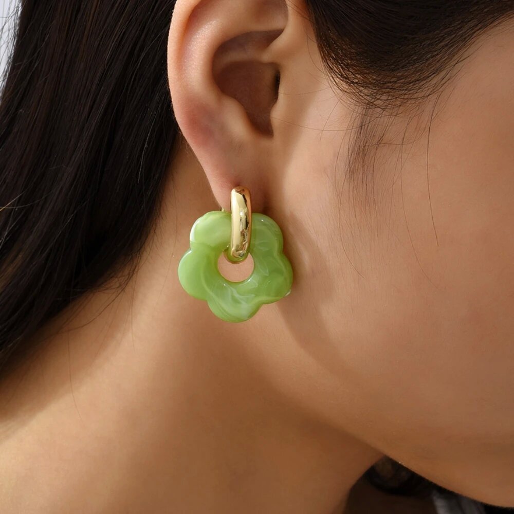 Wholesale Colorful Flower Acrylic Earrings