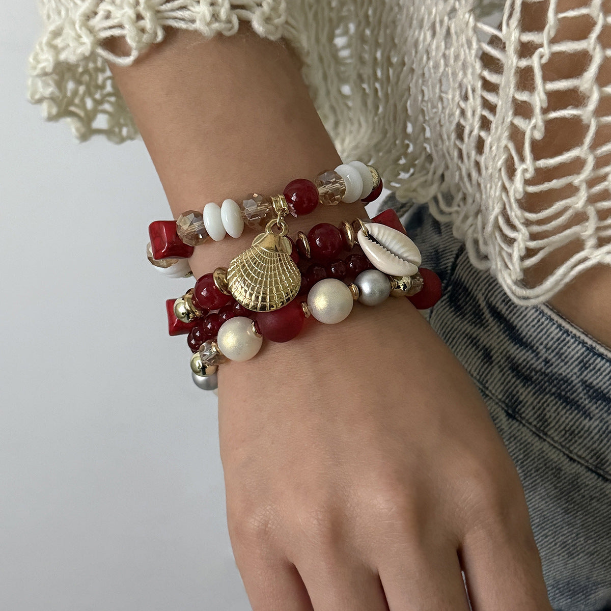 Wholesale  Bohemian Fashion Bracelet suit  Shell Scallop Bracelet
