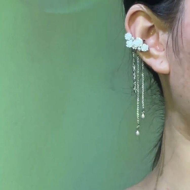 Wholesale Rose tassel ear bone clip earrings