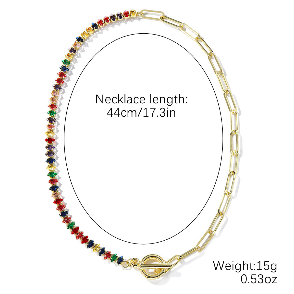 Wholesale  Color Zircon Stitching Necklace Light Luxury Jewelry