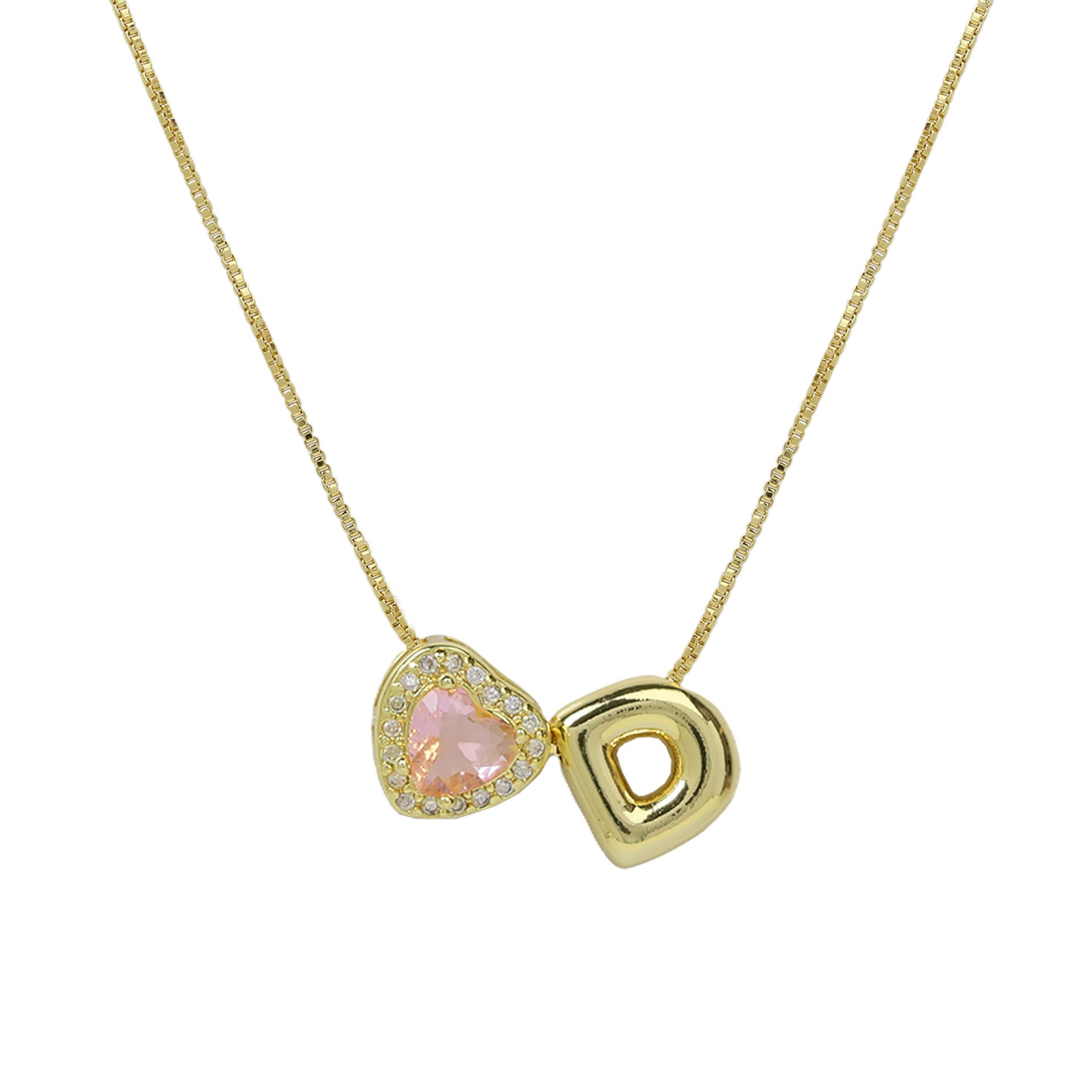Wholesale Cute bubble 26 English letters love heart clavicle necklace