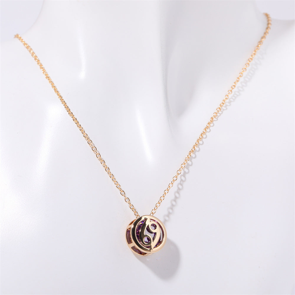 Wholesale Double-sided Hollow Twelve Zodiac Necklace ACC-NE-XuanChi003