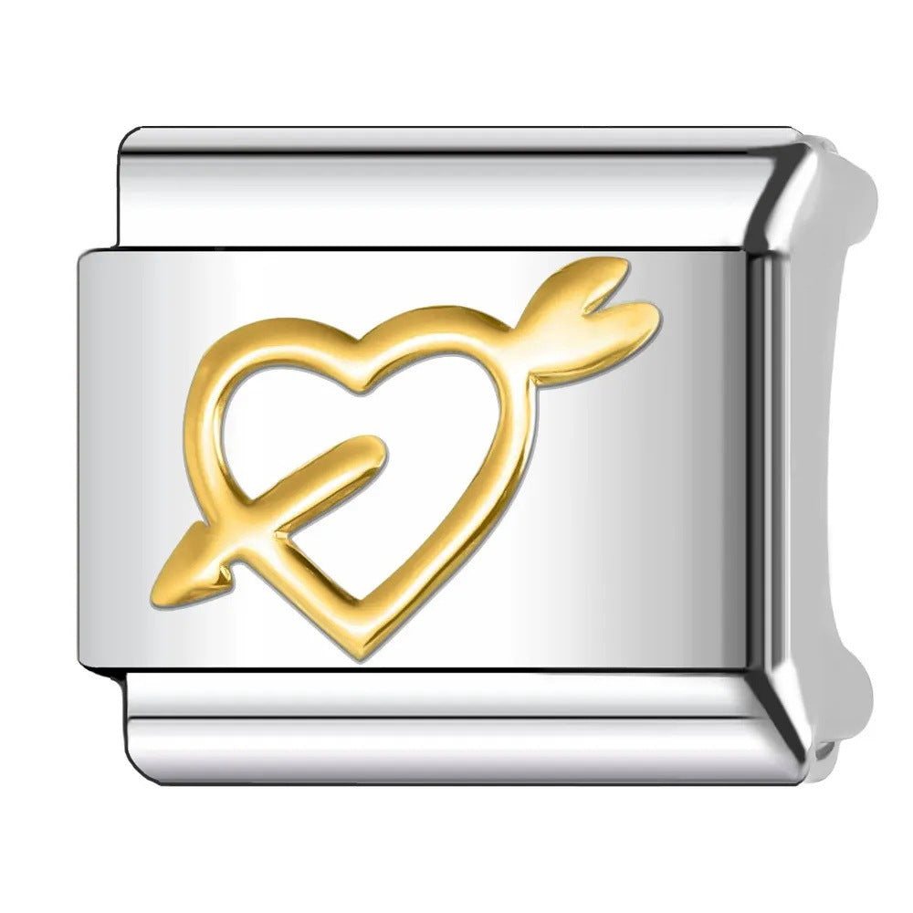 Wholesale  Italian Charm Bracelet 9mm DIY  five-pointed star   Creative Stainless Steel Composable Bracelet