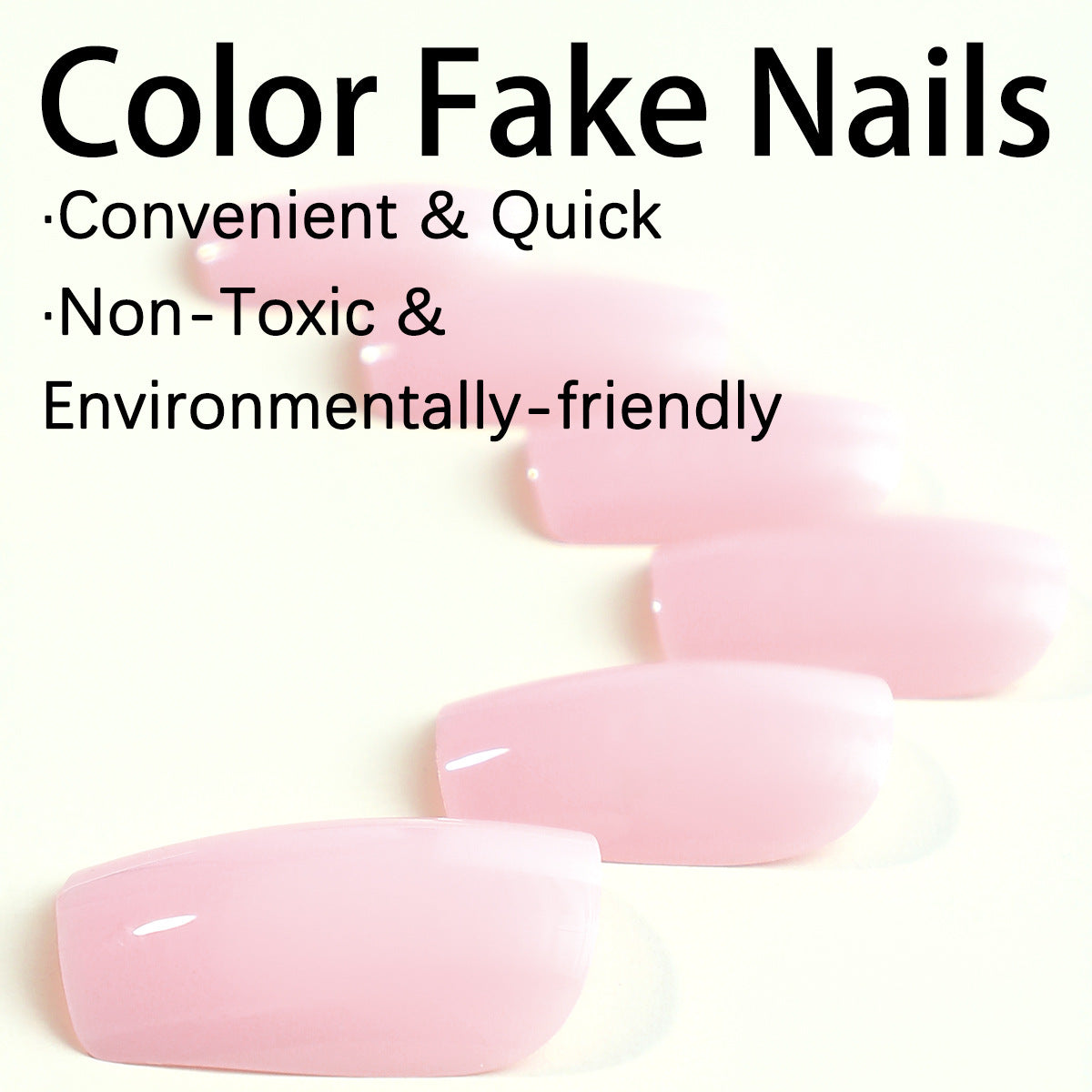 Wholesale 24 Pieces/box Nail Stickers Rectangular Pink Wearable Nail Press-on Nails Kits ACC-NS-HaoYi027
