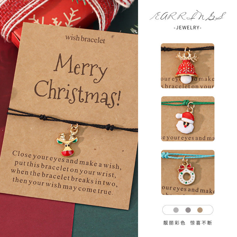Wholesale Christmas oil-painted adjustable bracelet