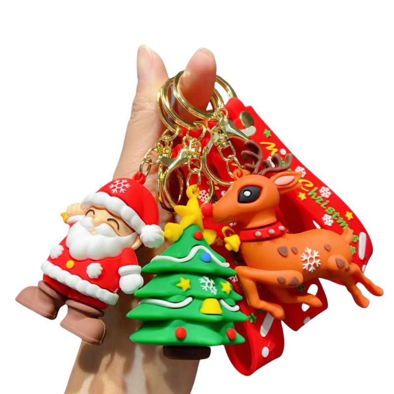 Portachiavi creativo all'ingrosso di Natale con ciondolo carino per zainetto per auto
