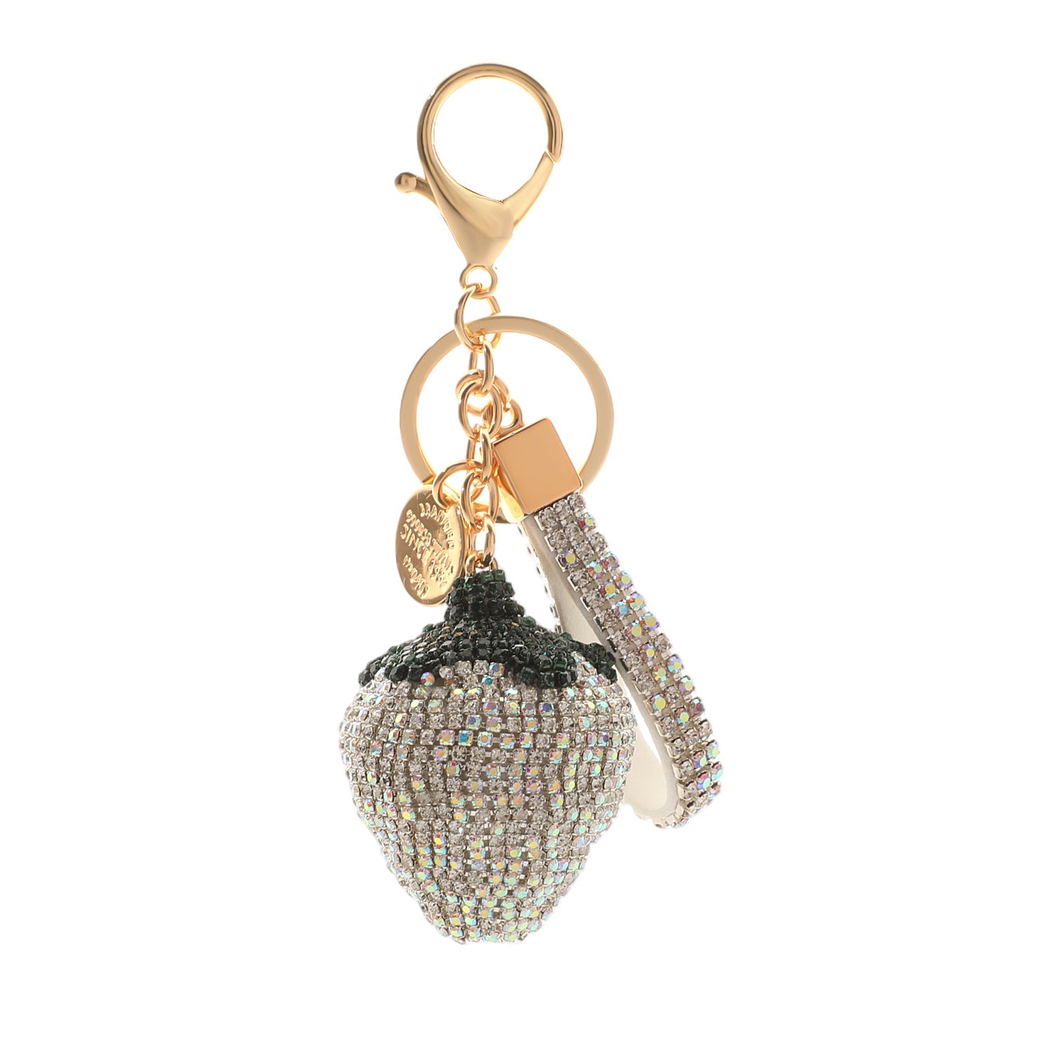 Wholesale Stylish Rhinestone Strawberry Keychain Bag Charm Car Key Accessory