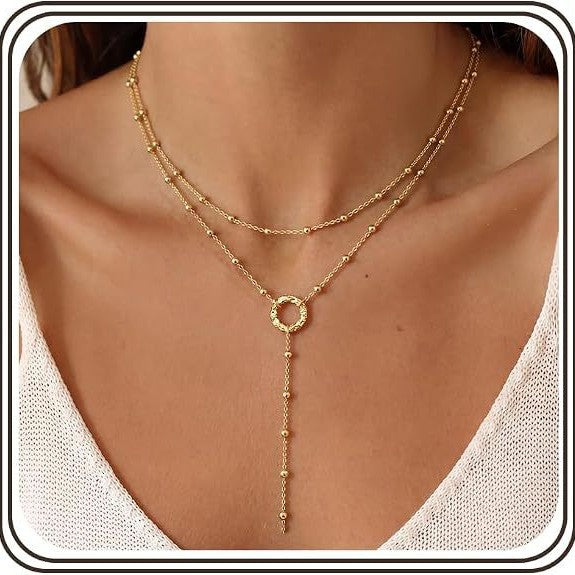 Wholesale Vintage Pearl Pendant Necklace Multi-layer Chain Stylish Everyday Fashion Accessory Gift