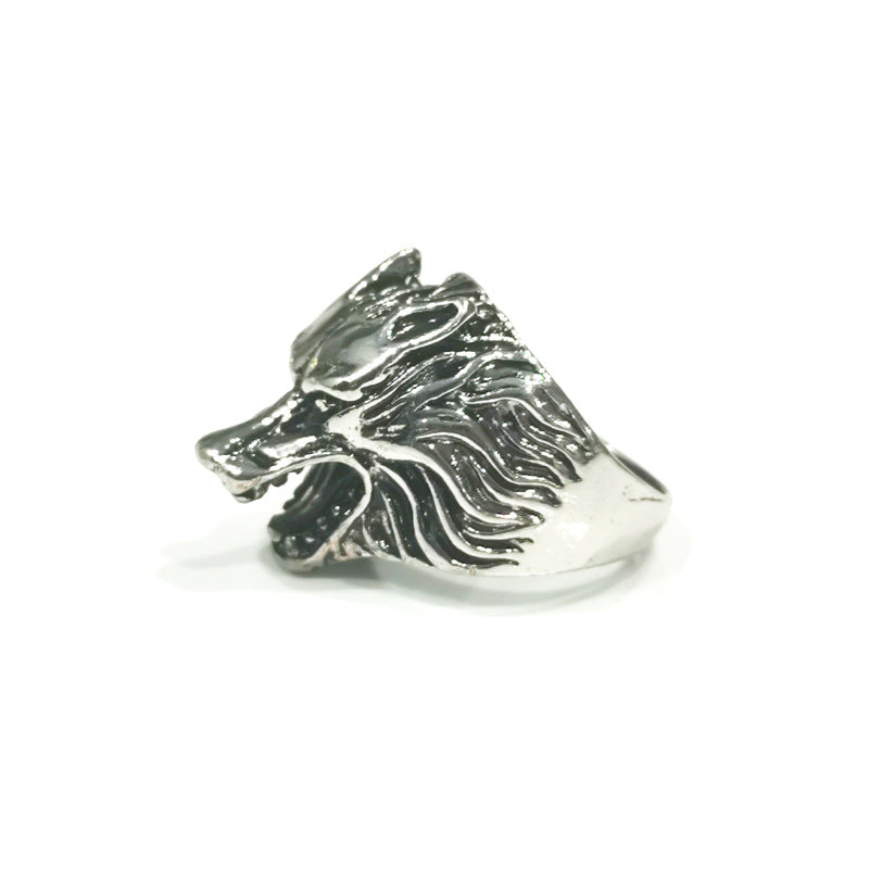 Wholesale 5pcs Men's Lion Head Skull Wolf Head Leopard  Buddha Face Ring