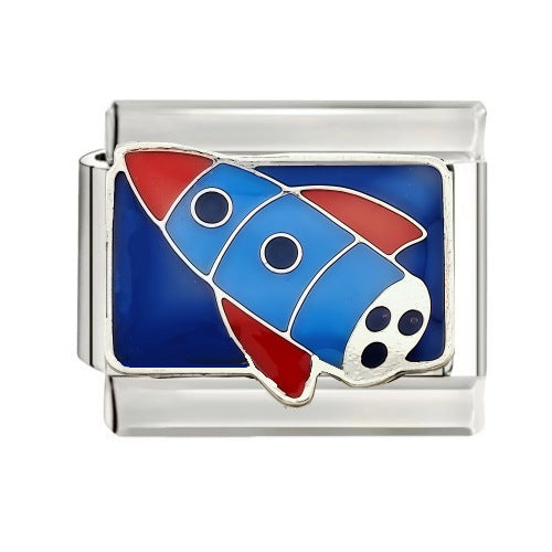 Wholesale Italian Charm Starter Bracelets DIY square Single Section Creative Stainless Steel Composable Bracelet