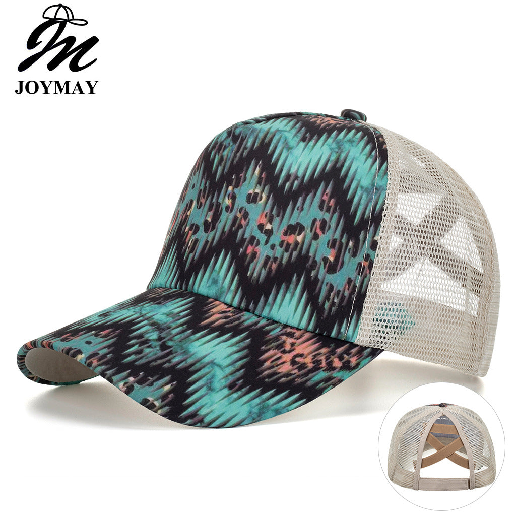 Wholesale Wave Stripe Cross Mesh Baseball Cap Curved Brim Sun Hat Casual Summer Fashion Accessory Boutique Resale Gift