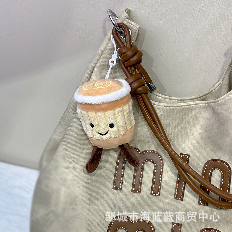 Wholesale Milk tea cup cute plush pendant keychains