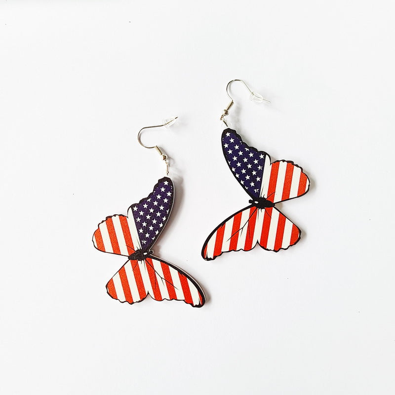 Wholesale American Independence Day Sunflower Donut Butterfly Acrylic Earrings ACC-ES-XP003