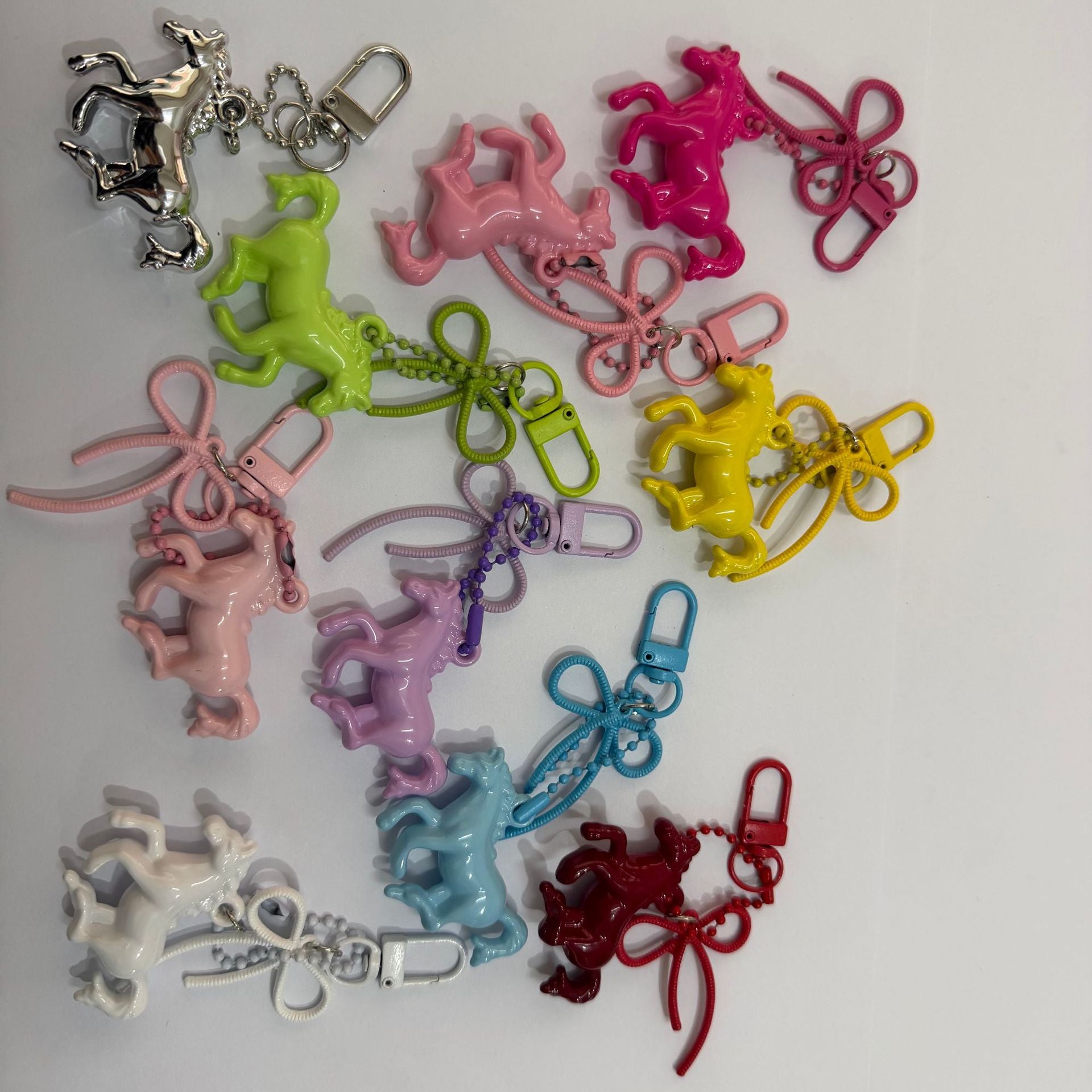 Wholesale Cute Acrylic Horse Keychain Bag Charm Car Key Accessory Gift