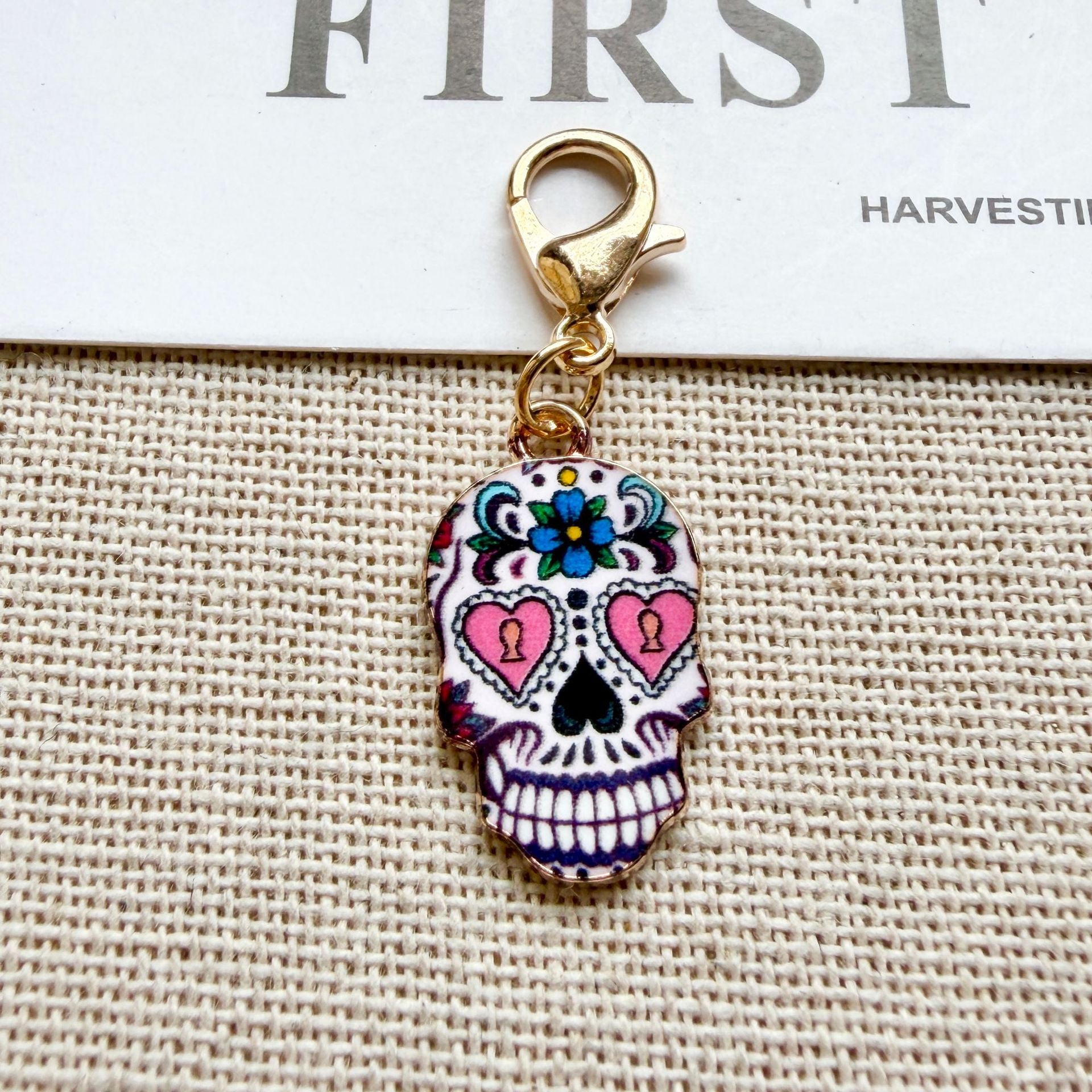 Wholesale Day of the Dead Skull Alloy Pendant Lobster Clasp Fashion Accessory Gift