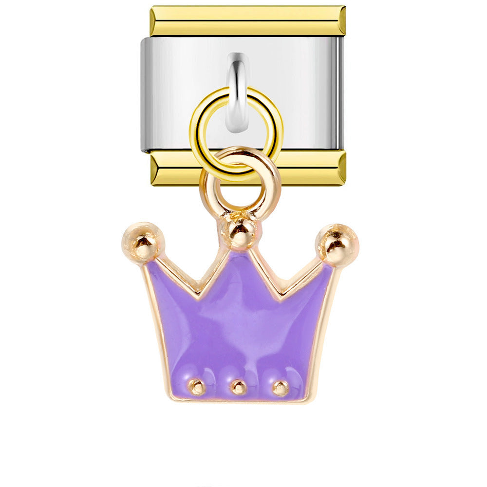 Pulsera de encanto italiano de 5 piezas al por mayor 9 mm Diy empalmante lindo creativo colgante de acero inoxidable componible brazalete