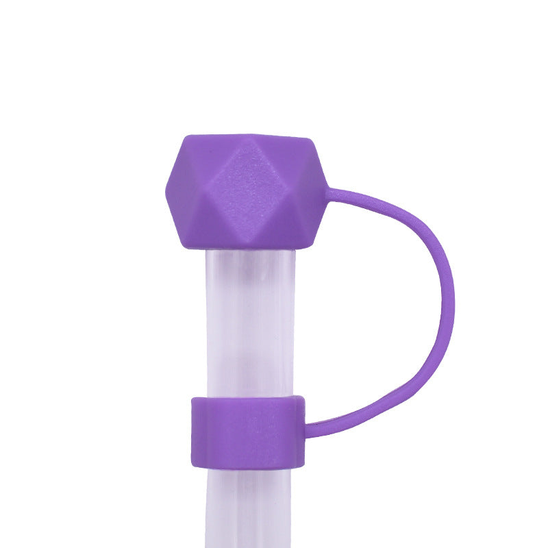 Wholesale 5pcs Candy Color Series 10mm PVC Soft Straw Tube Cap