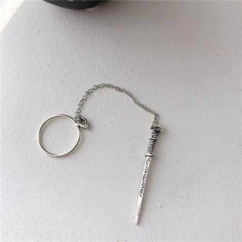 Wholesale  punk style plug-in chain sword ring