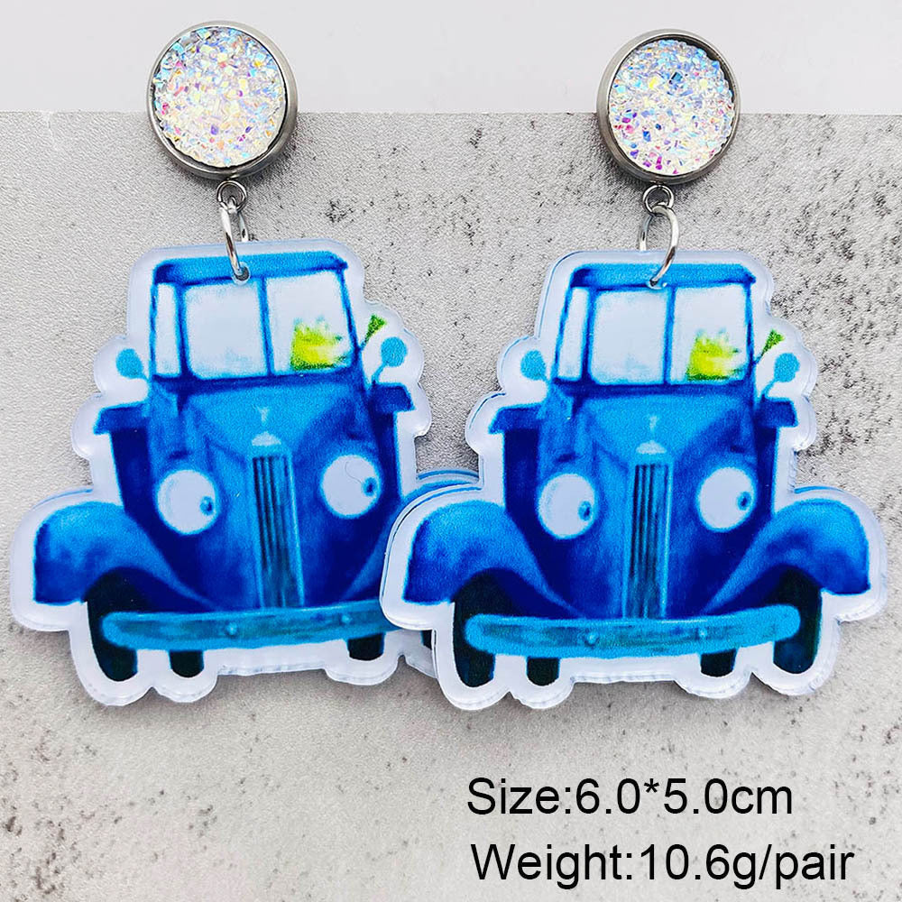 Wholesale  cartoon animal earrings  Dog elephant reading acrylic earrings