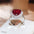 Wholesale  Red Tourmaline Gem Heart-shaped Open Adjustable Ring