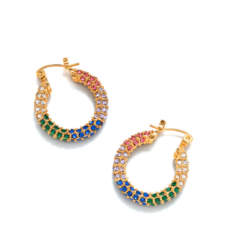 Wholesale  sticky diamond stainless steel earrings