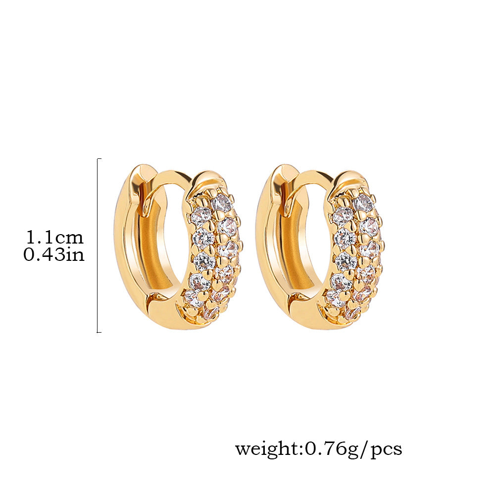 Wholesale  Micro-inlaid Zircon Stainless Steel Earrings