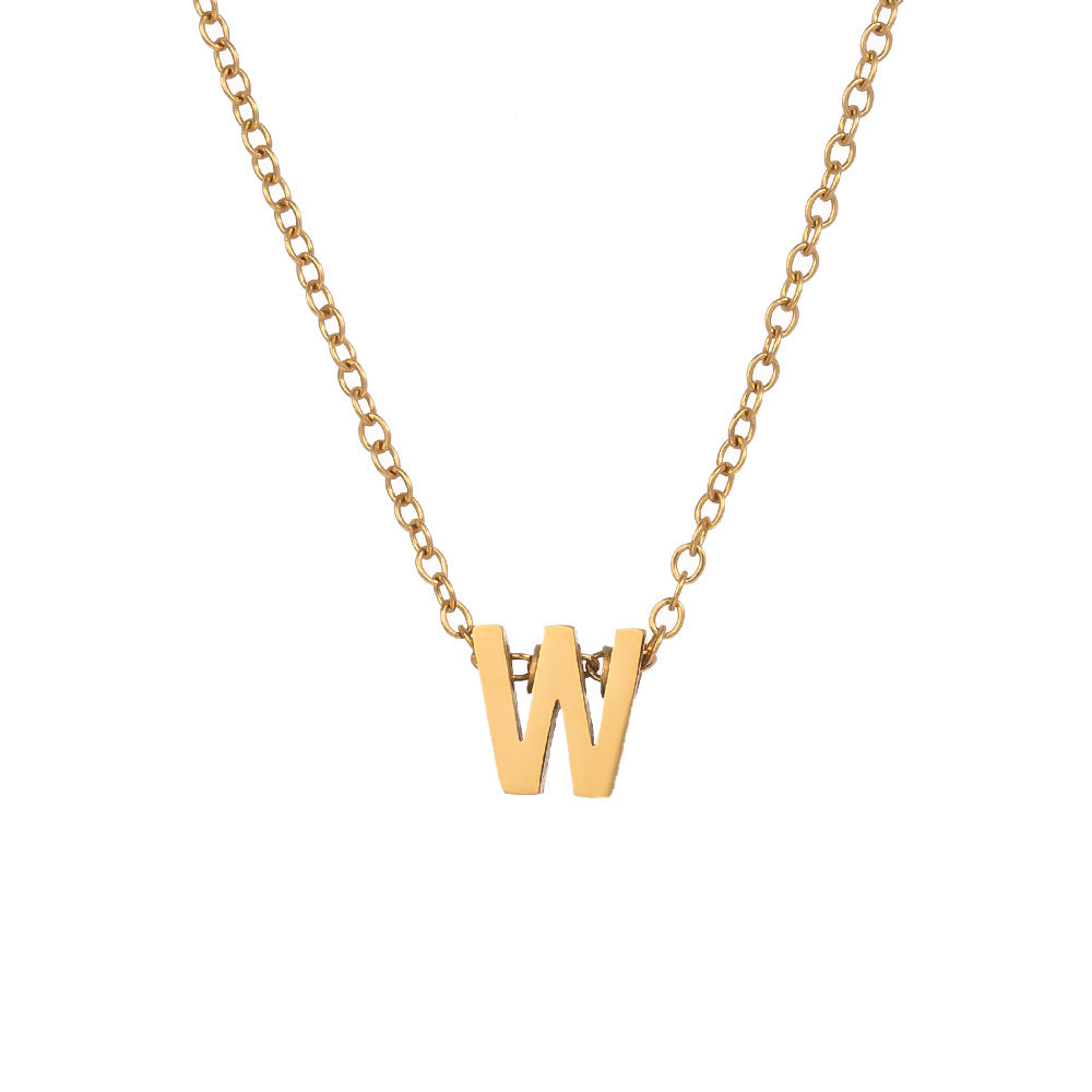 Wholesale Titanium Steel Necklace Letter Necklace ACC-NE-XuHao001
