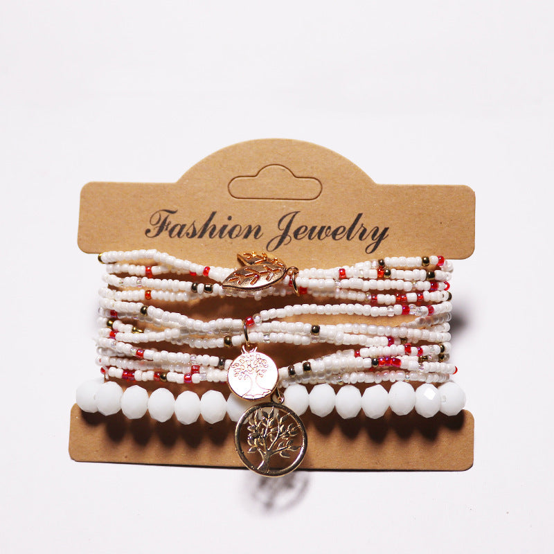 Wholesale Bohemian Multi-layered Tree of Life Rice Bead Bracelet ACC-BT-NaiHong012