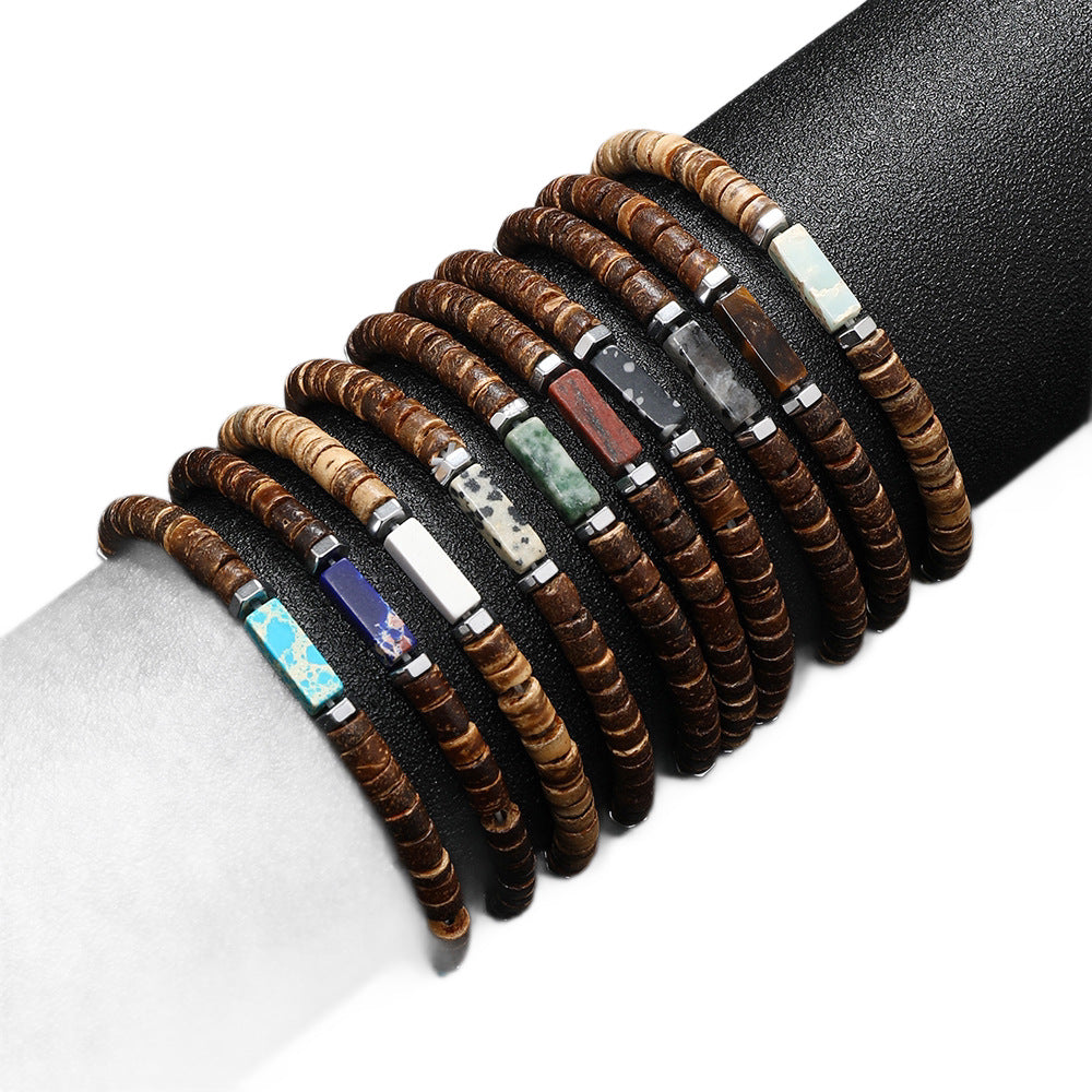 Wholesale Retro Ethnic Multi Layer nut Shell Bead Bracelet Unisex Fashion Hand Jewelry Casual Gift For Everyday Wear